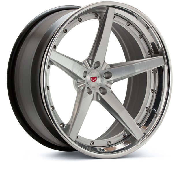 vossen forged 5l vps 3 3 piece spoke integrated brushed glossclear angled