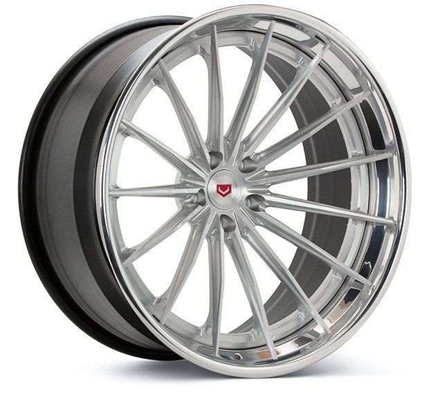 vossen forged vps 2 3 piece 5 lug brushed glossclear angle
